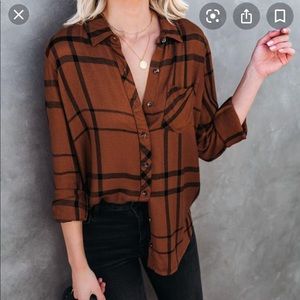 Plaid button down shirt